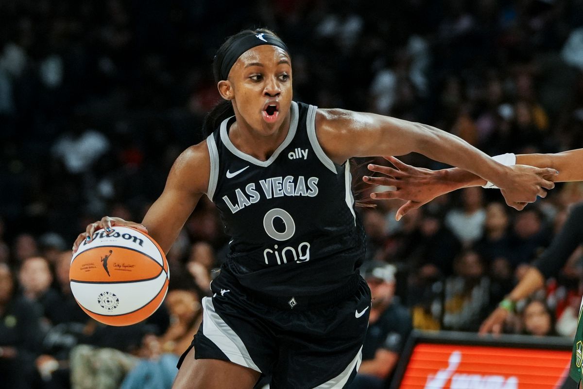Las Vegas Aces in action against the Seattle Storm