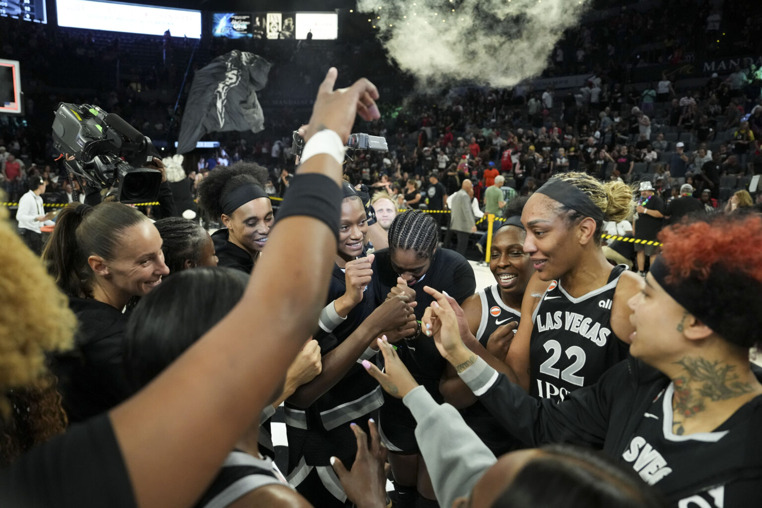 Las Vegas Aces action during the 2026 WNBA playoffs