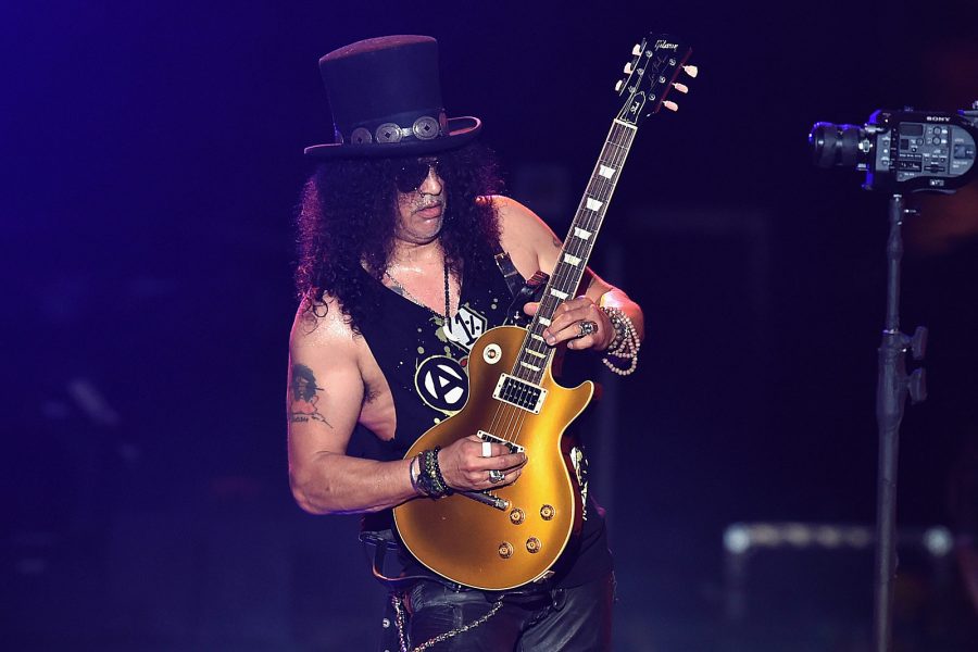 Slash of Guns N' Roses performing on stage — Slash is among the guests announced for Aerosmith & Friends.