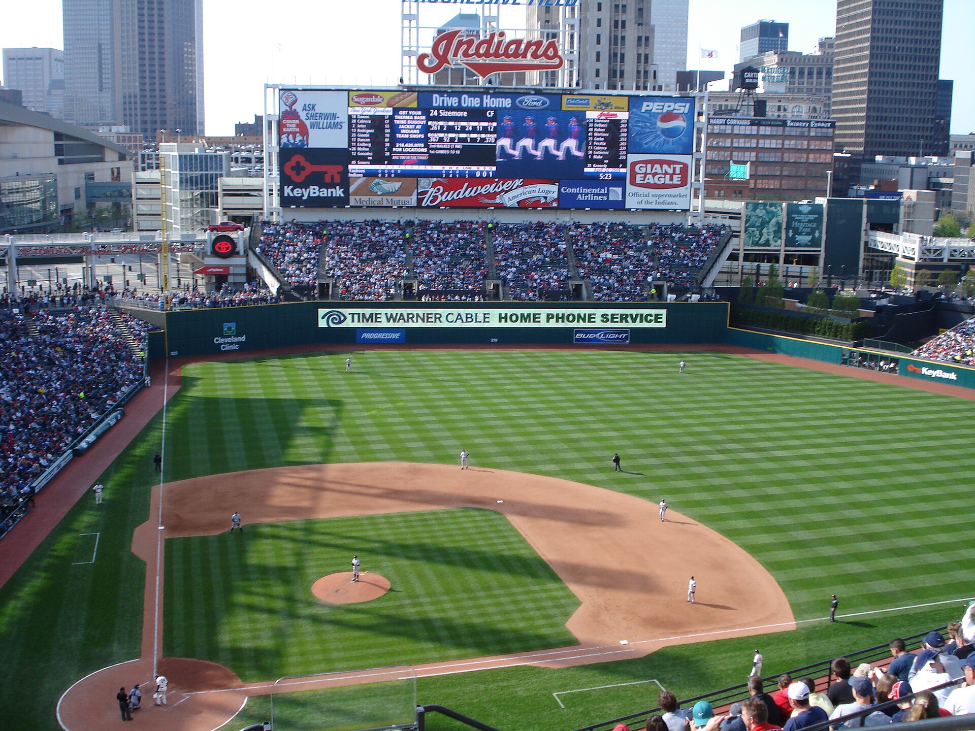 Progressive Field in Cleveland, home of the Guardians