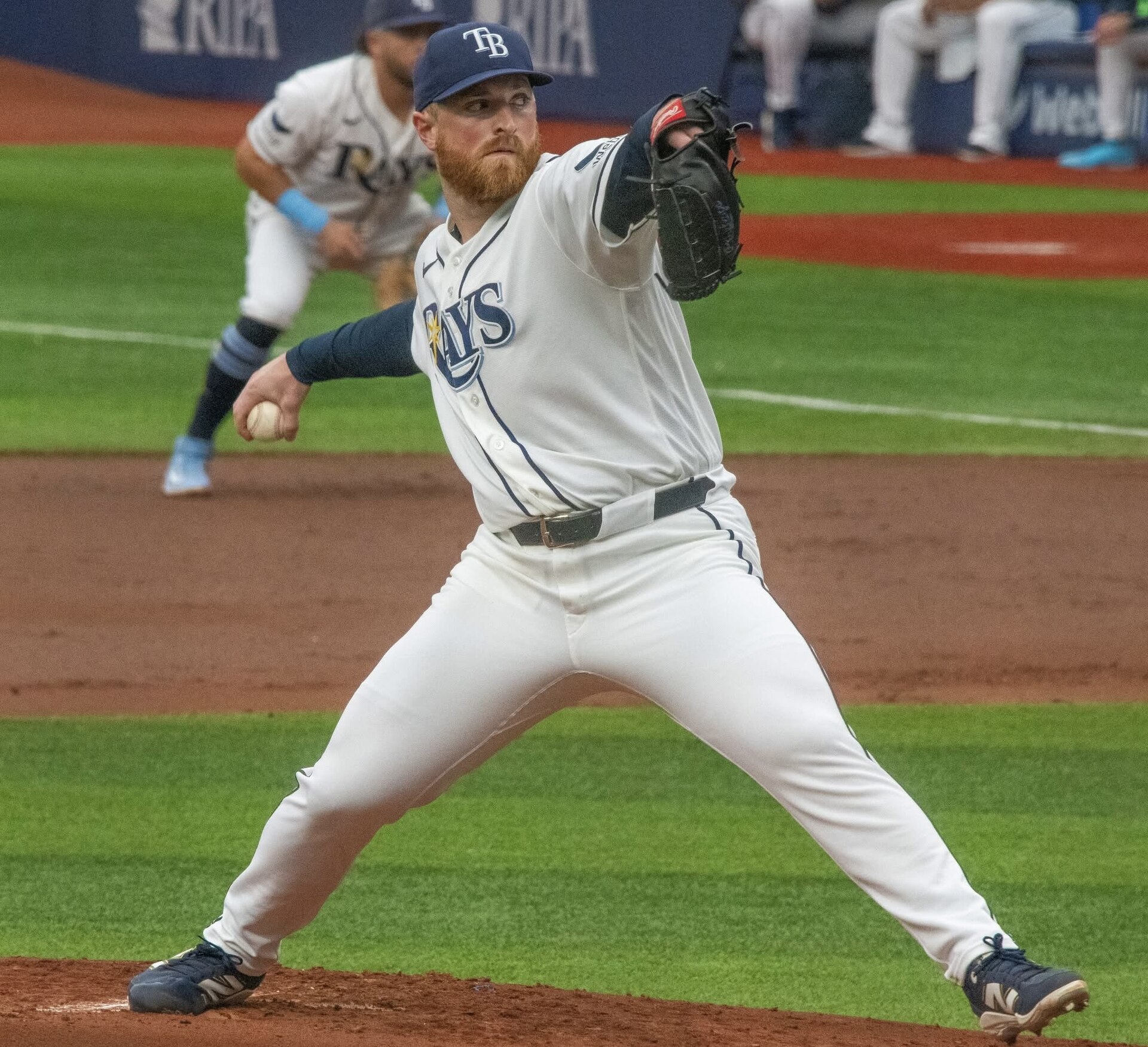 Tampa Bay Rays pitcher Drew Rasmussen with the Rays in 2026 (file photo)