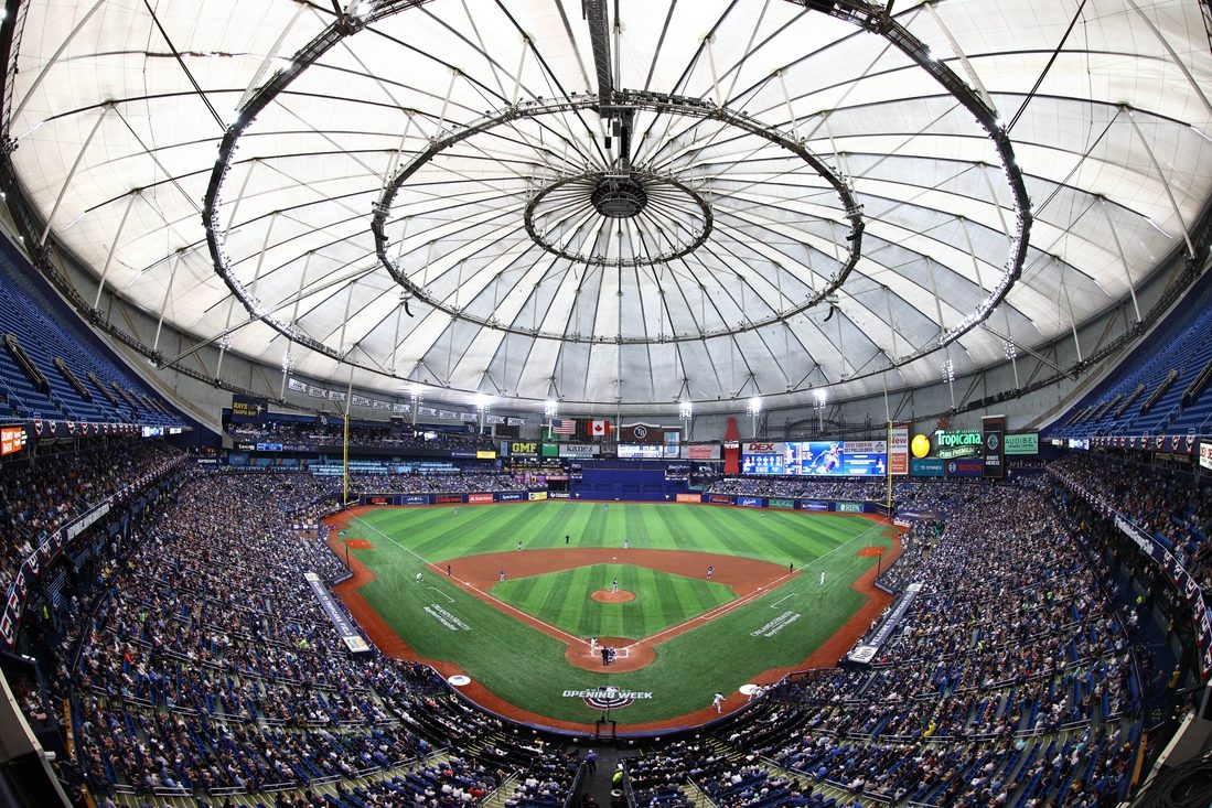 Tropicana Field in St. Petersburg during a Rays home game.
