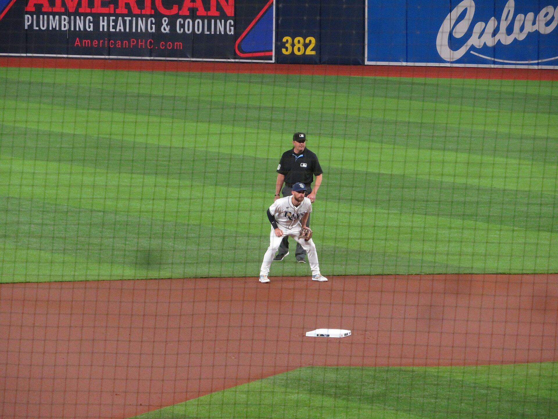 Tampa Bay's Brandon Lowe on the field at Tropicana Field