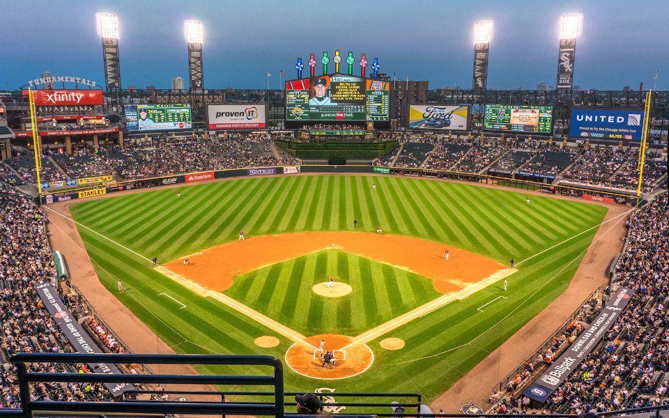 Rate Field at dusk during the ALDS