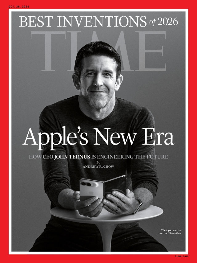 Apple CEO John Ternus with the iPhone Duo, as featured by TIME