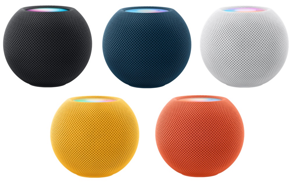 HomePod mini speakers in multiple colors