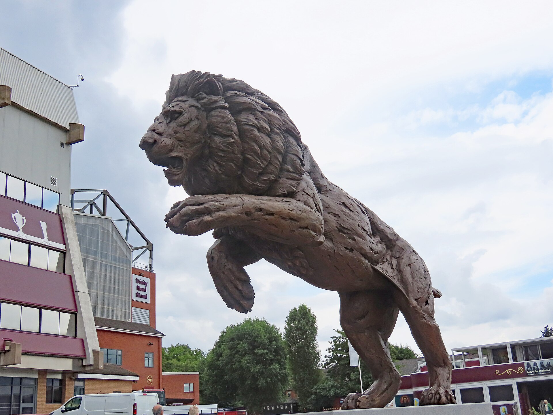 Aston Villa lion statue at Villa Park