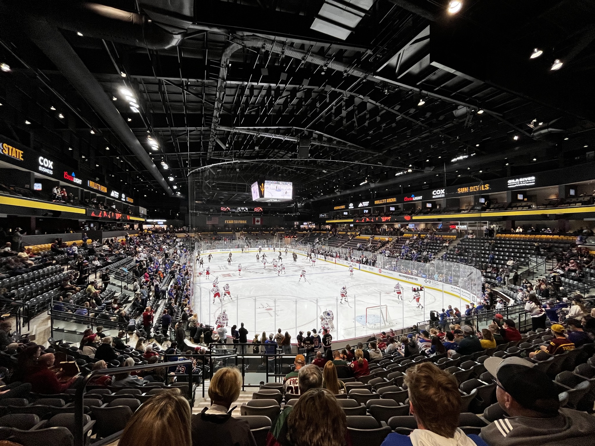 Mullett Arena on a bright afternoon — Arizona State's home rink, where the Sun Devils played their home opener Friday night