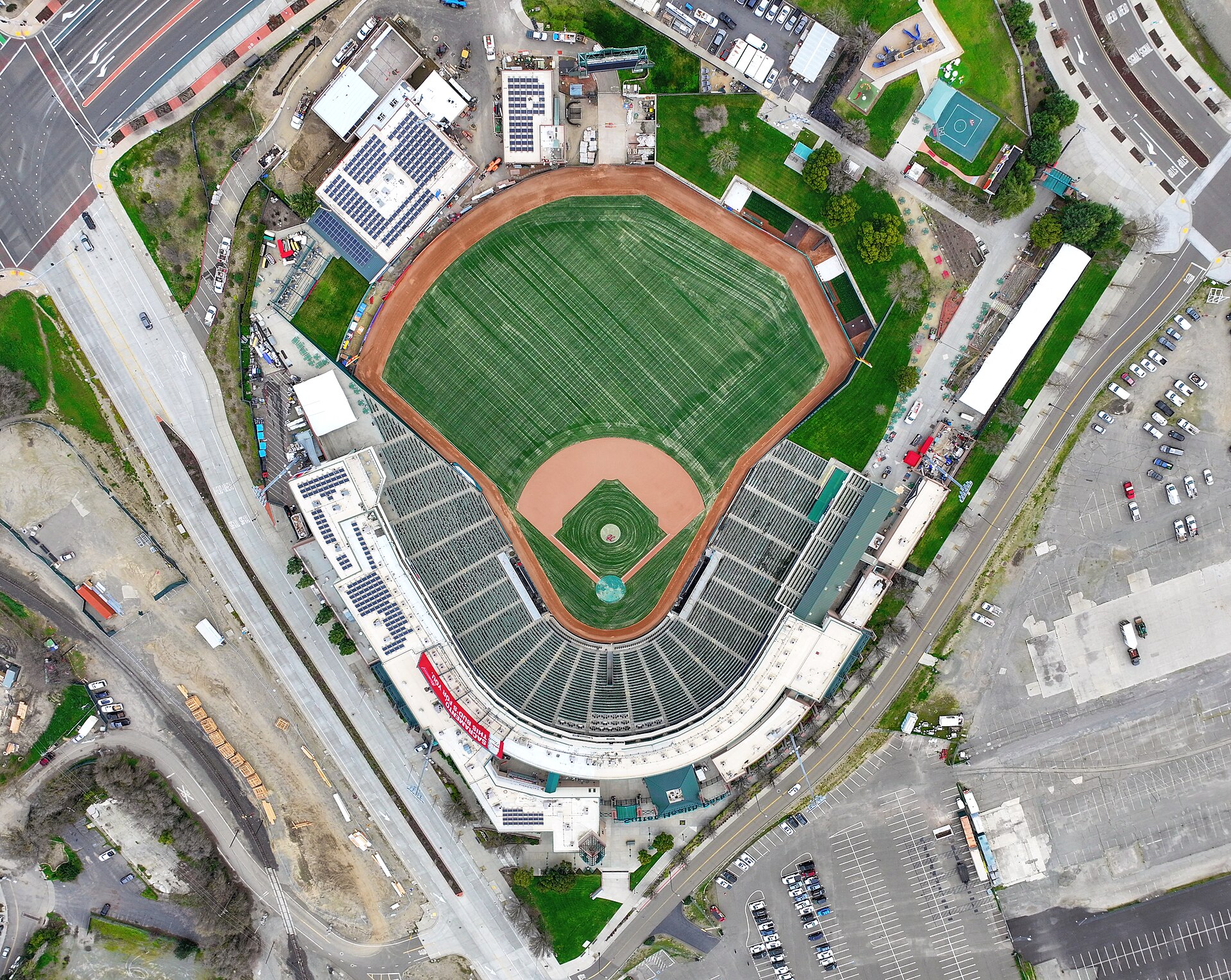 An aerial view of Sutter Health Park in West Sacramento (file photo)