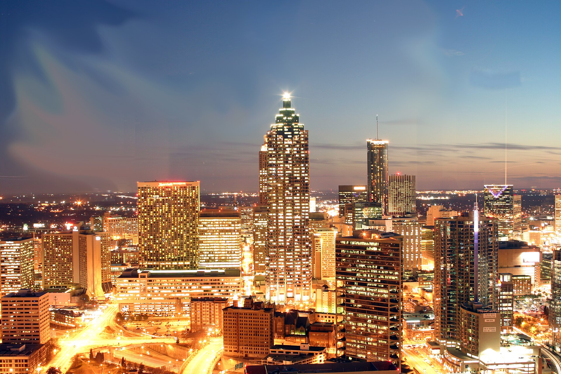 Downtown Atlanta at night