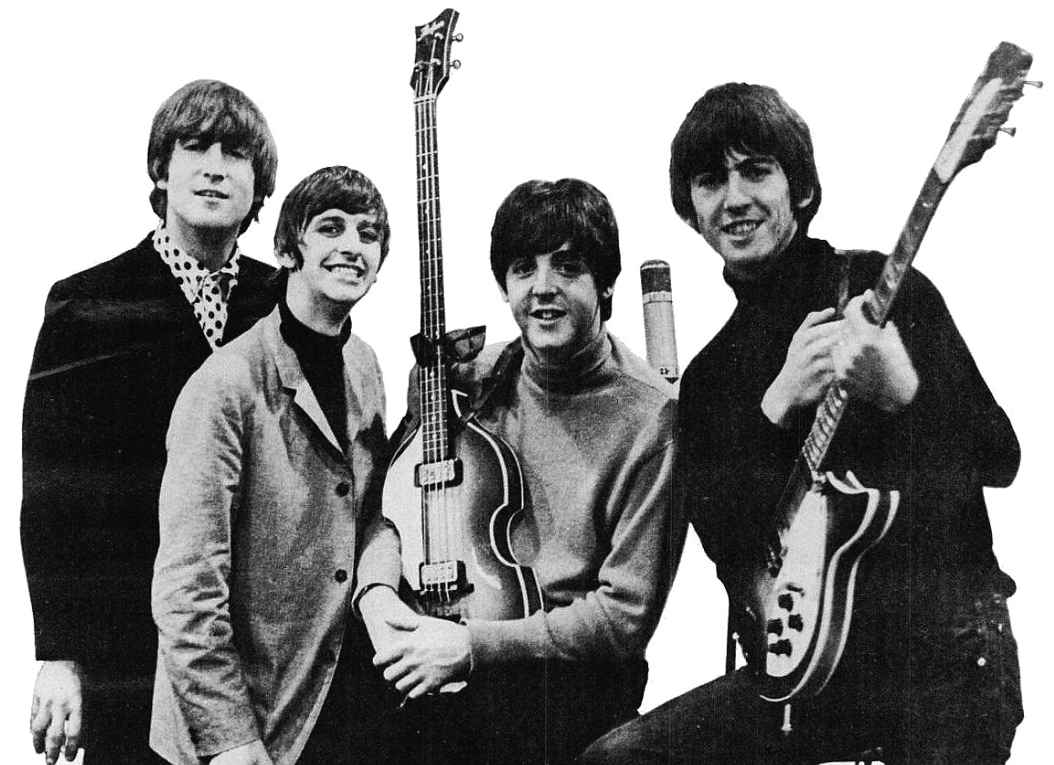 The Beatles in a 1965 trade advertisement