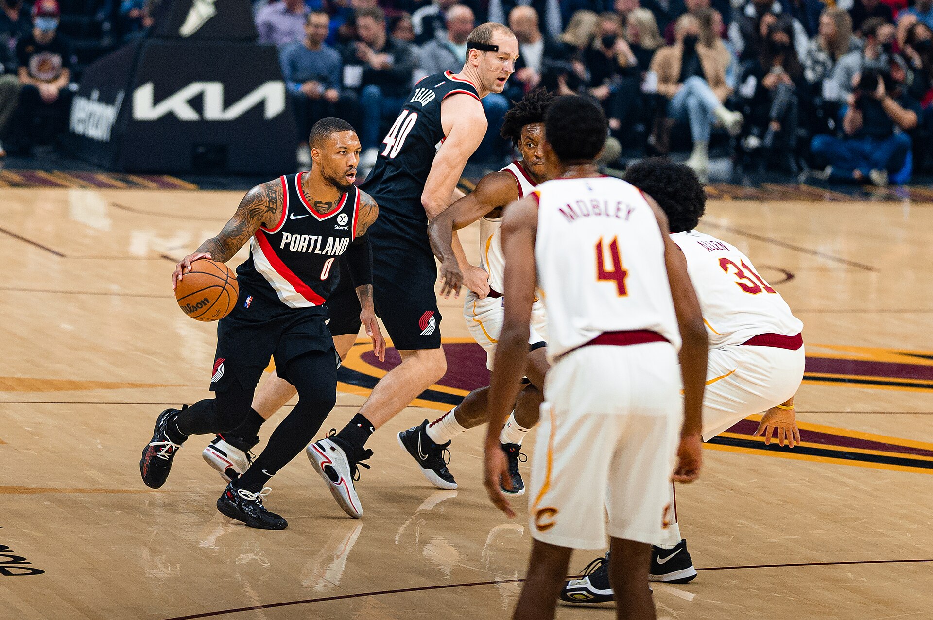 Damian Lillard in action, returning for the Portland Trail Blazers season opener against Phoenix