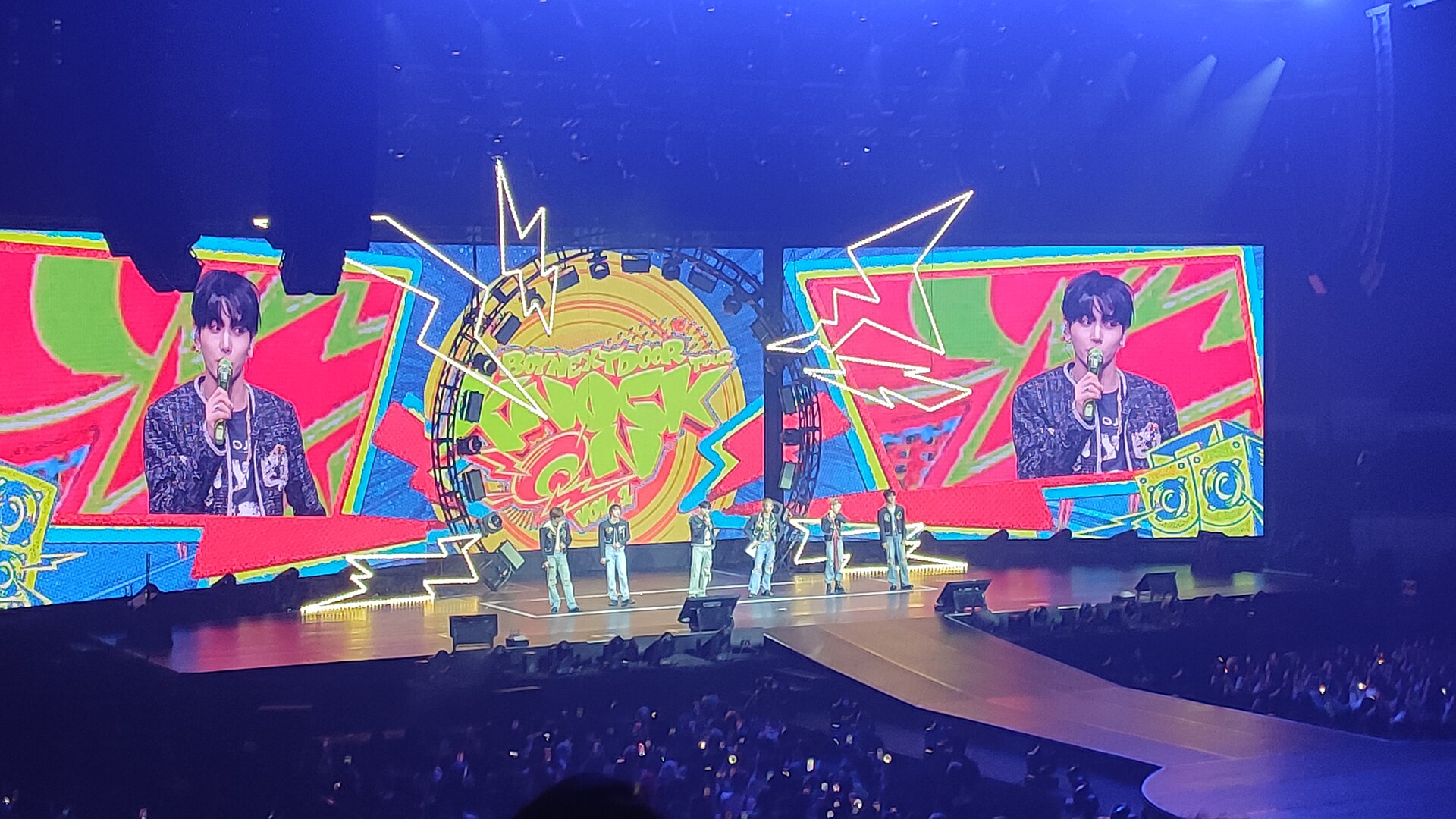 BOYNEXTDOOR performing on the KNOCK ON Vol.1 tour in Manila