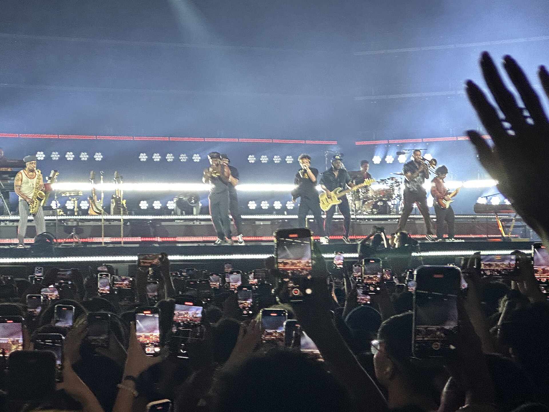 Bruno Mars performing live in concert in Singapore