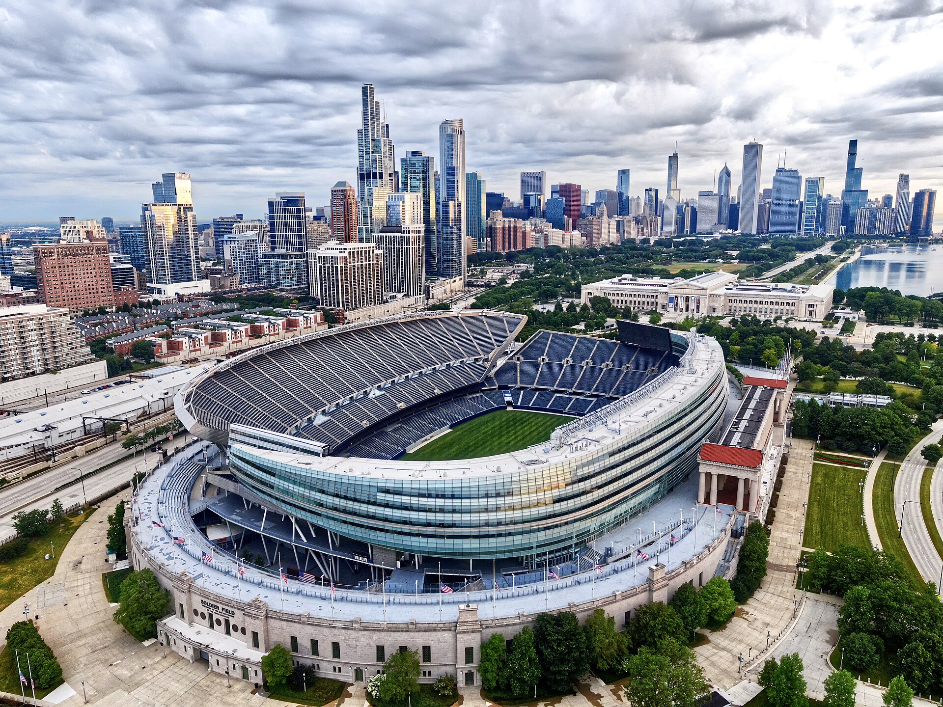 Soldier Field in Chicago, home of the Bears and the venue for Thursday Night Football against the Patriots (file photo)