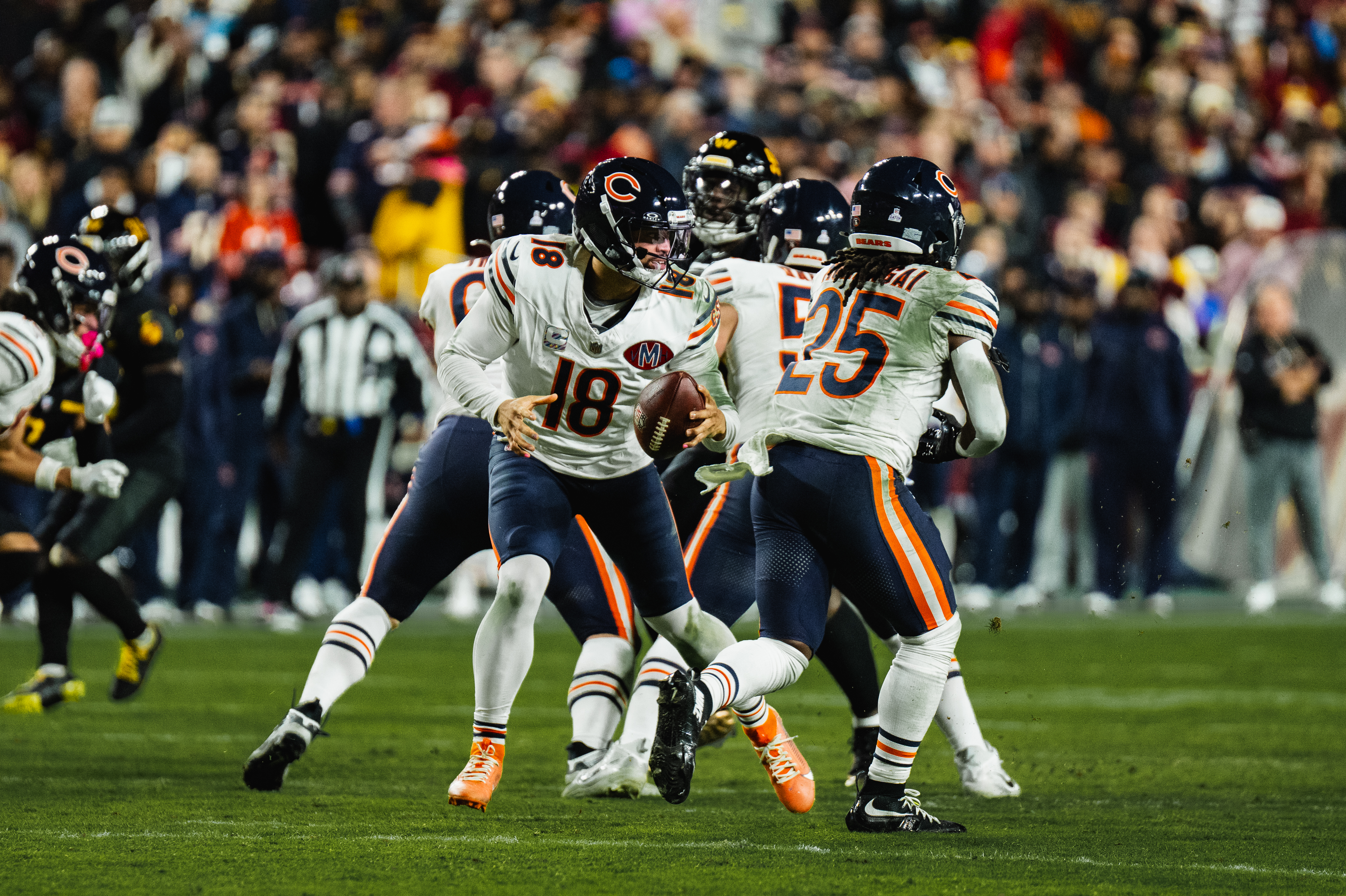 Caleb Williams and the Chicago Bears offense in action against Washington (file photo)