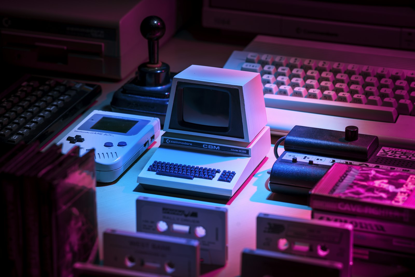 A bright, colorful retro gaming setup with a console and controller in warm light (file photo)