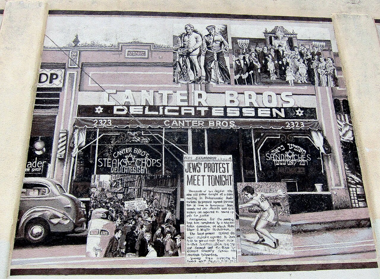 The mural at Canter's Deli in Los Angeles