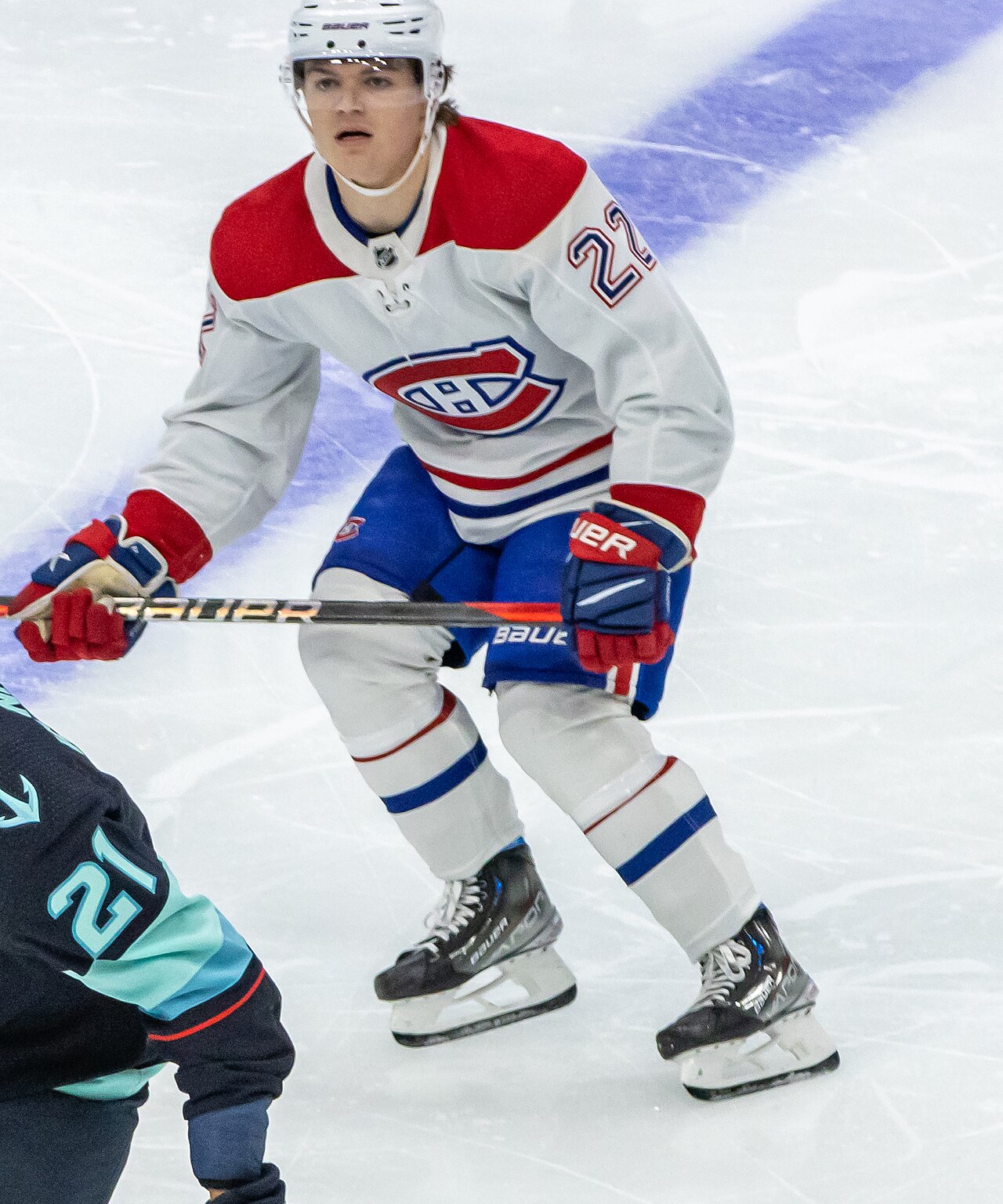 Cole Caufield in action for the Montreal Canadiens
