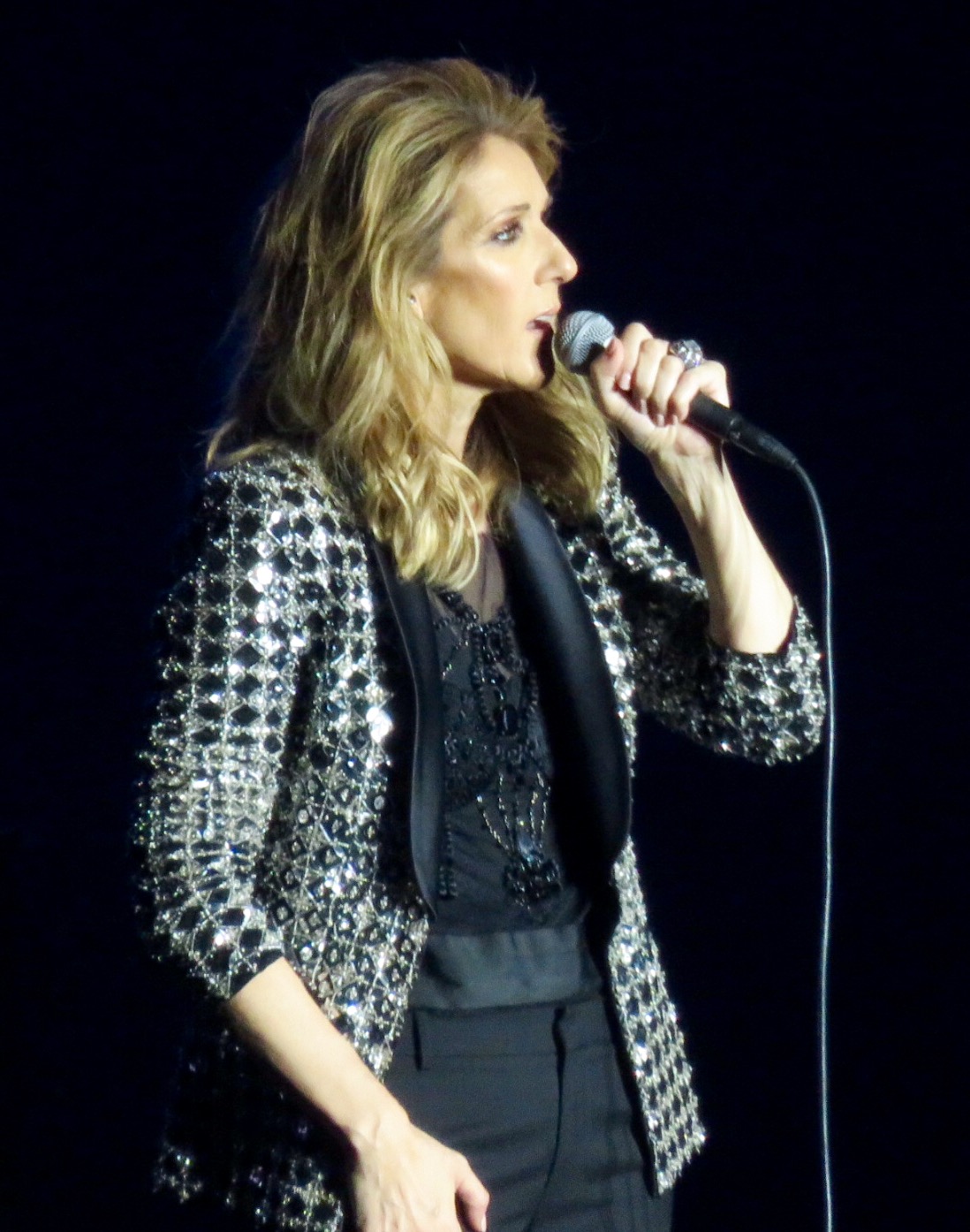 Celine Dion performing live at Birmingham on her Live 2017 tour — file photo from August 2017