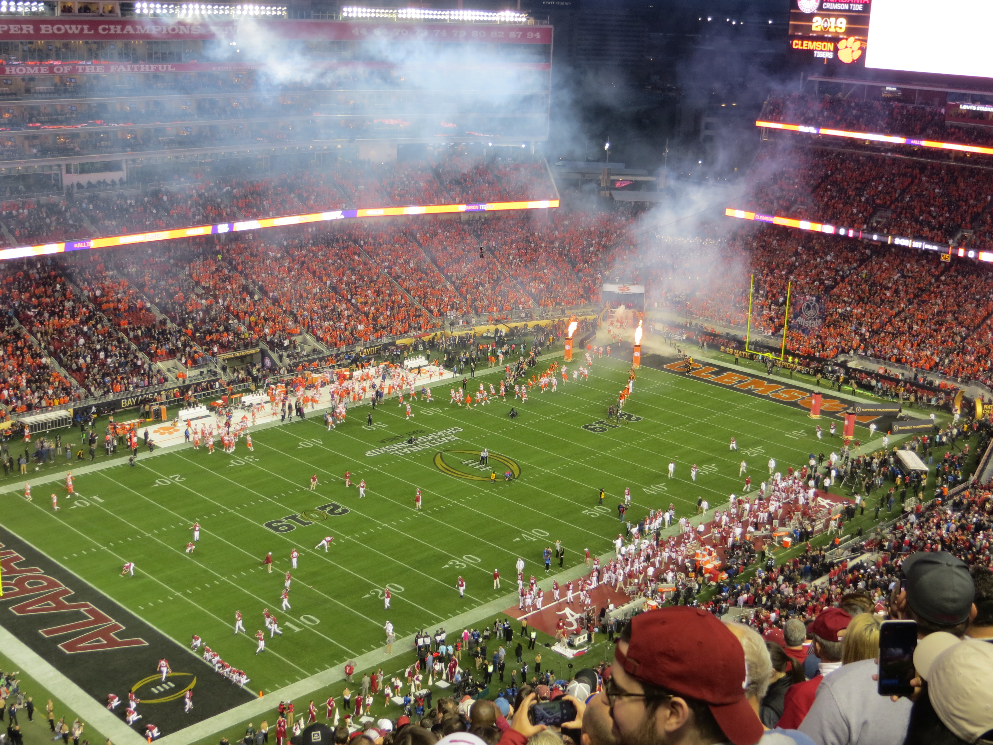 A College Football Playoff national championship game scene, the tournament now in talks to expand to 24 teams