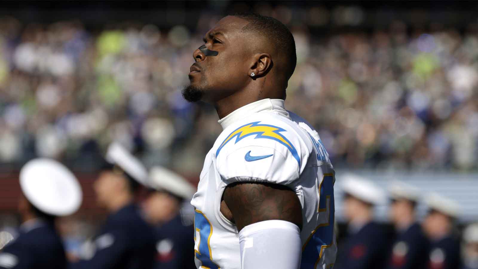 Los Angeles Chargers safety Tony Jefferson before the game against the Kansas City Chiefs