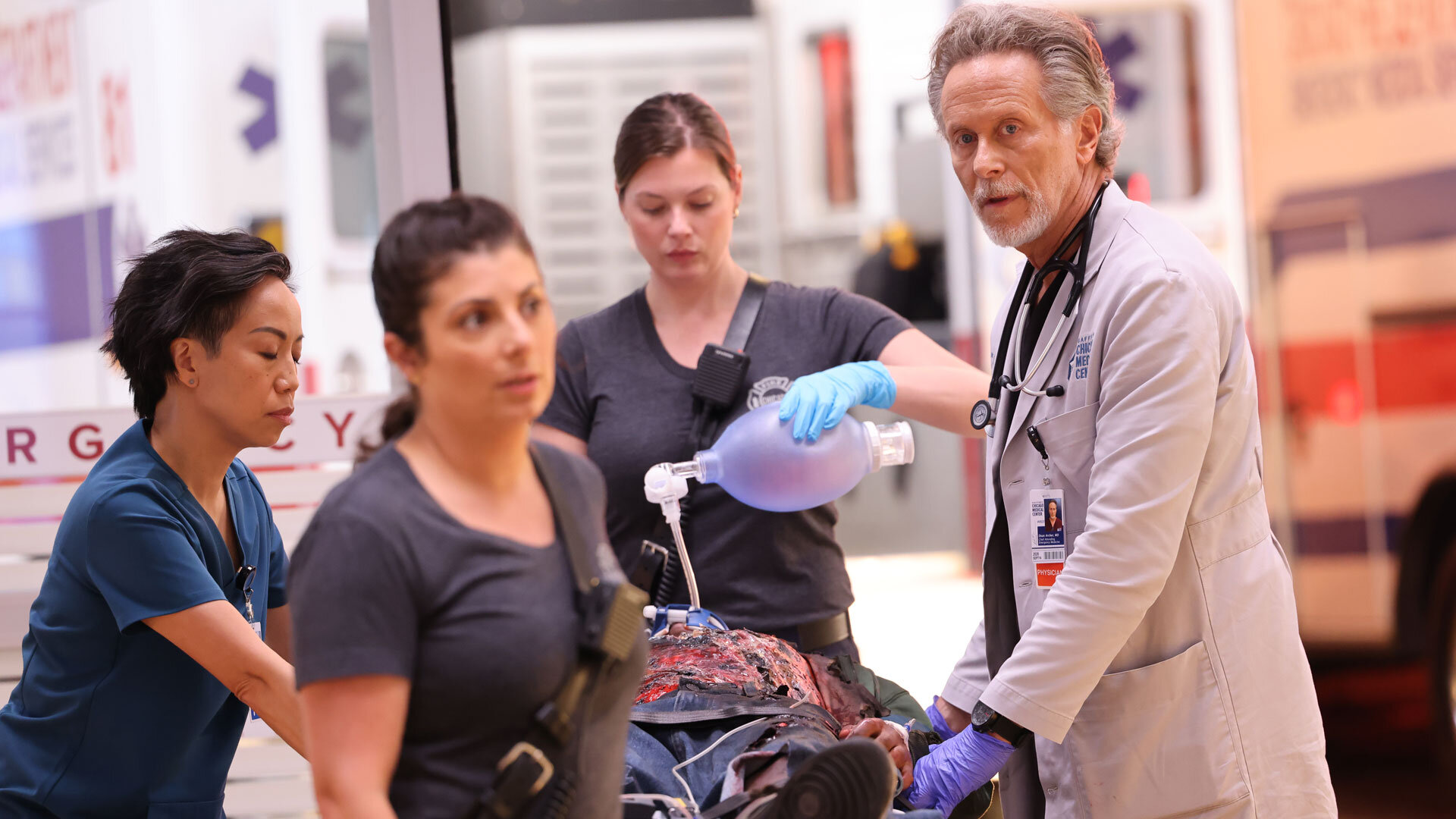 Episode still from Chicago Med Season 12 Episode 2, Third Rails
