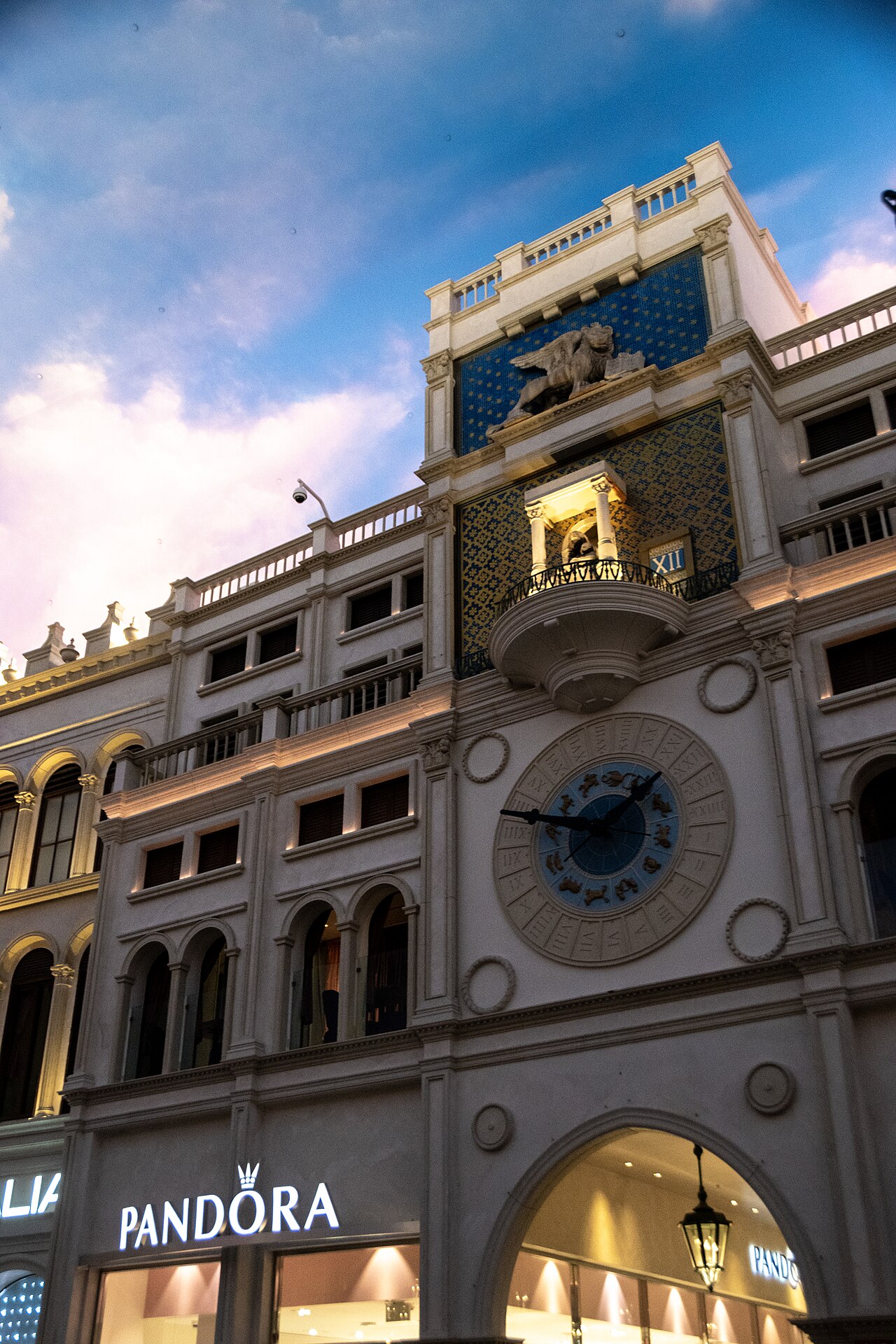 The clock tower replica at The Venetian Las Vegas