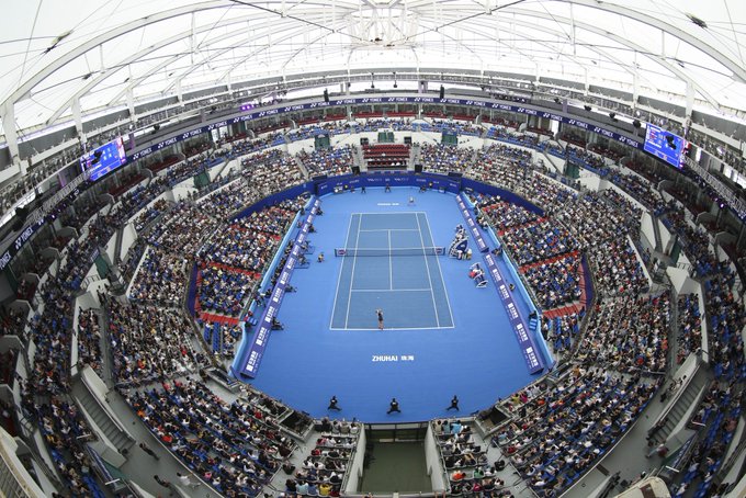 A packed stadium at the China Open in Beijing — the women's final is scheduled for October 11.