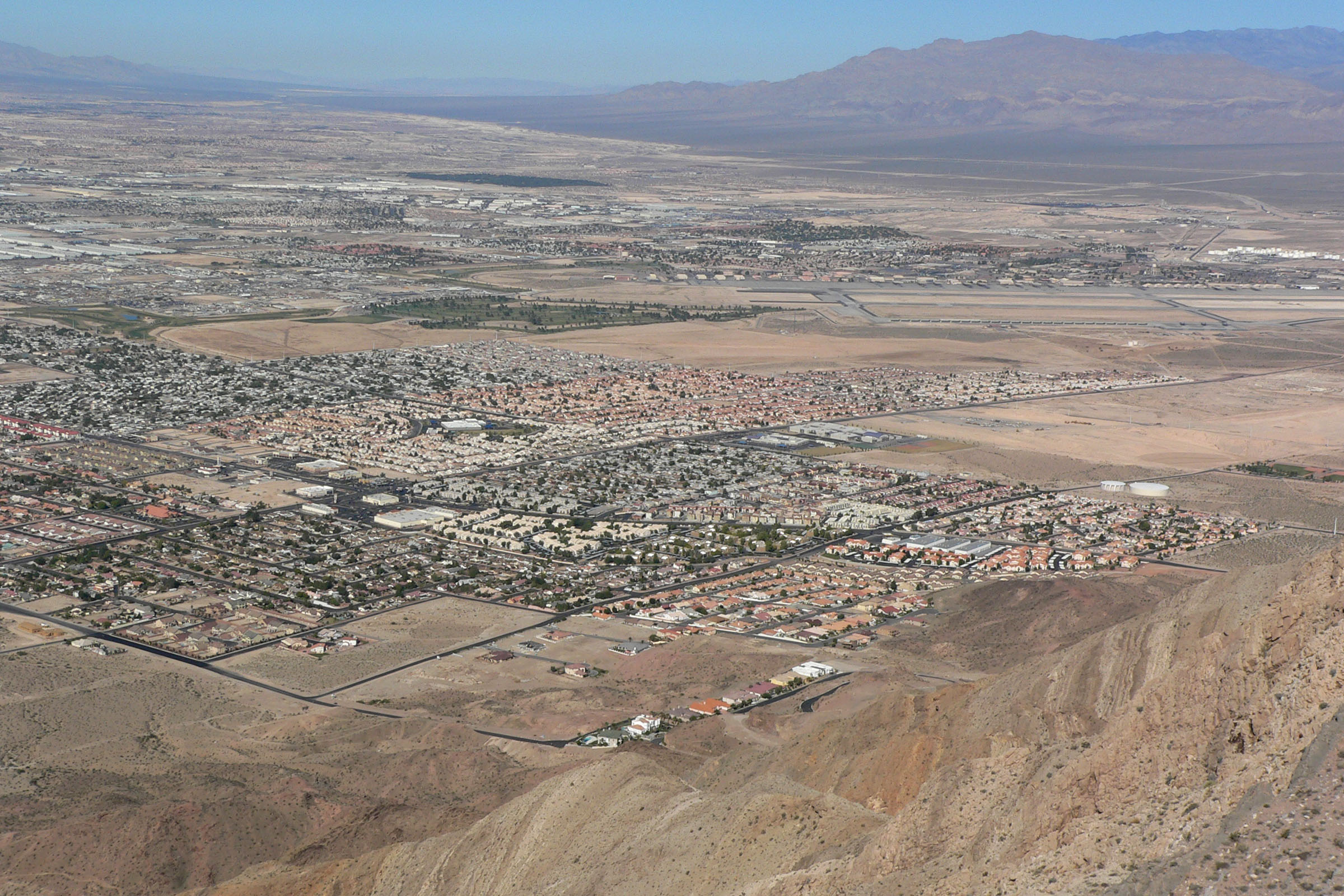 View of Sunrise Manor from Frenchman Mountain with North Las Vegas in the distance