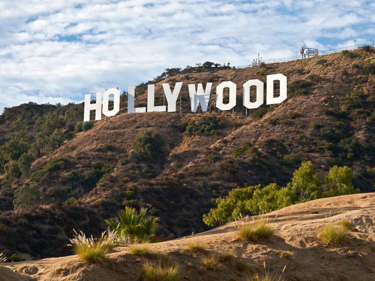 The Hollywood sign on a bright Los Angeles day