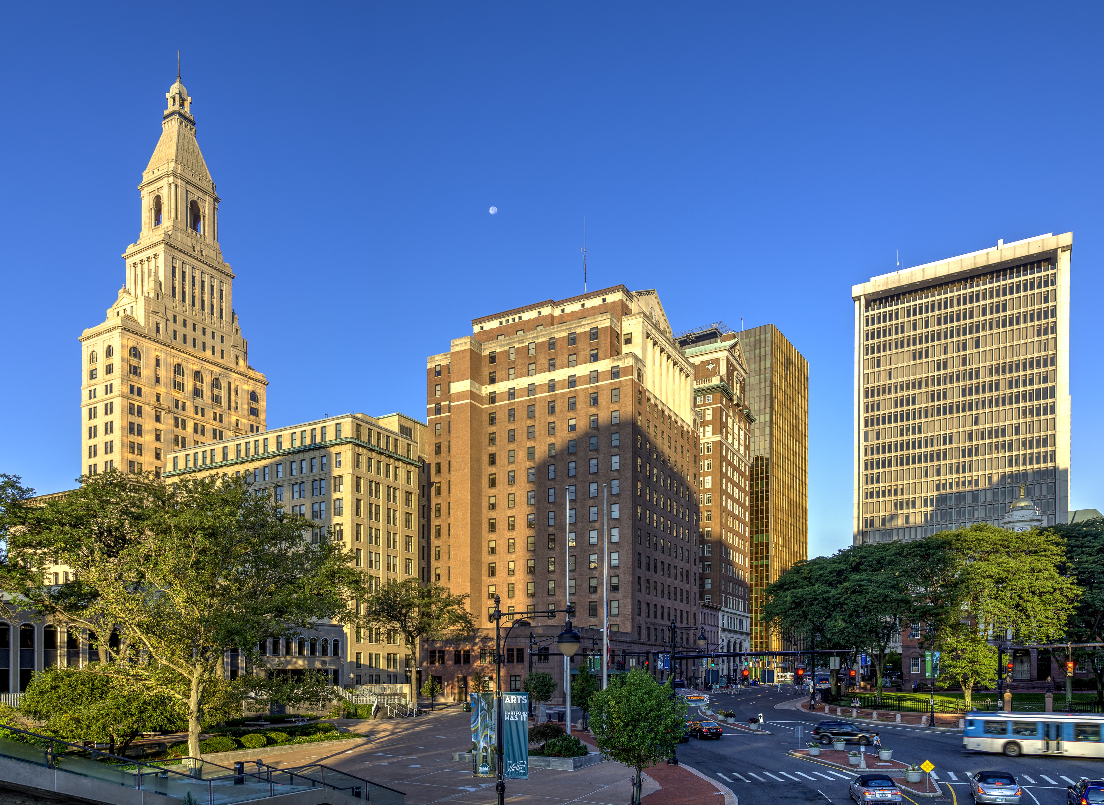 Downtown Hartford, Connecticut, the state capital, where Gov. Ned Lamont is seeking a third term
