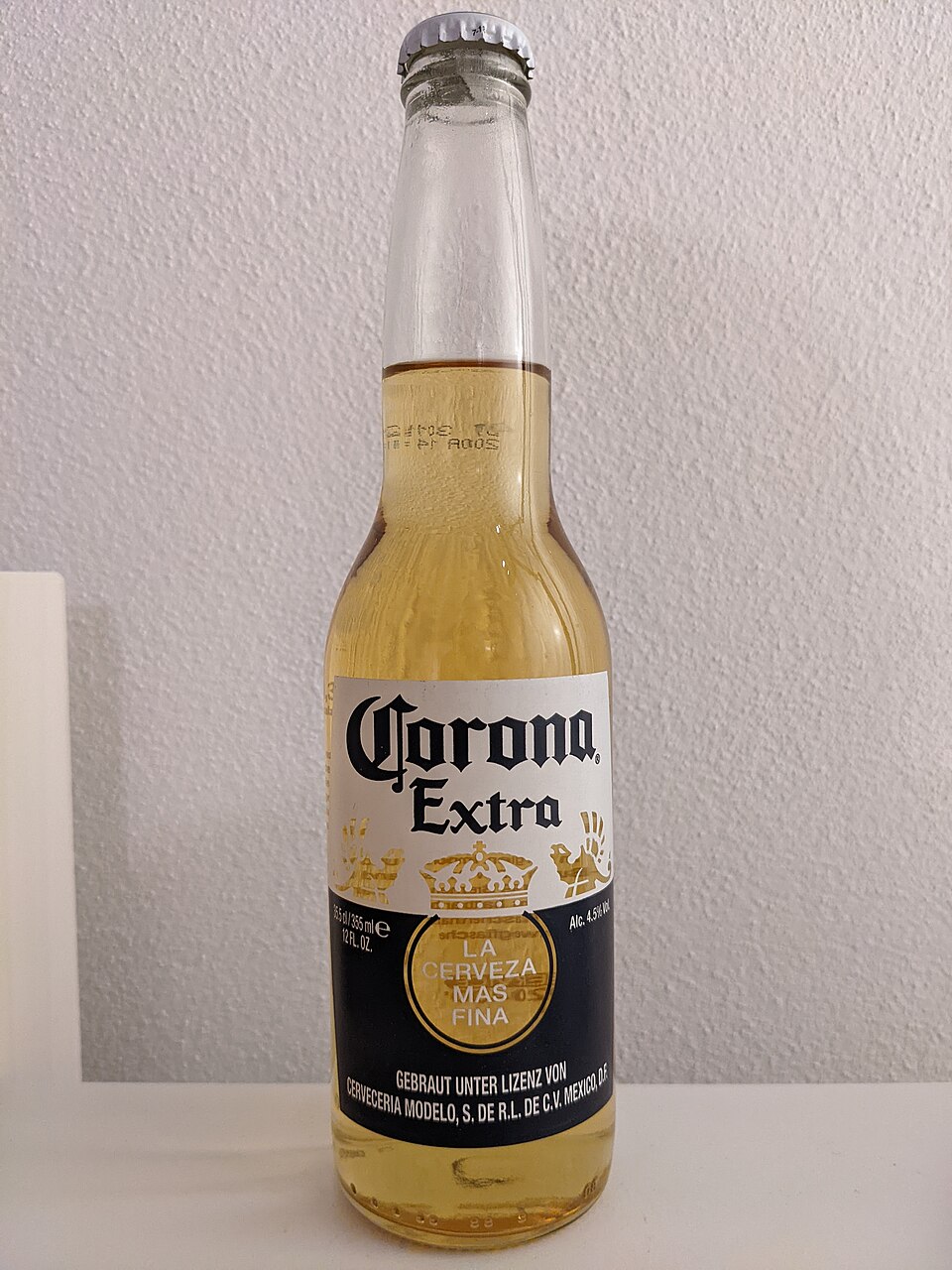 A bottle of Corona Extra beer