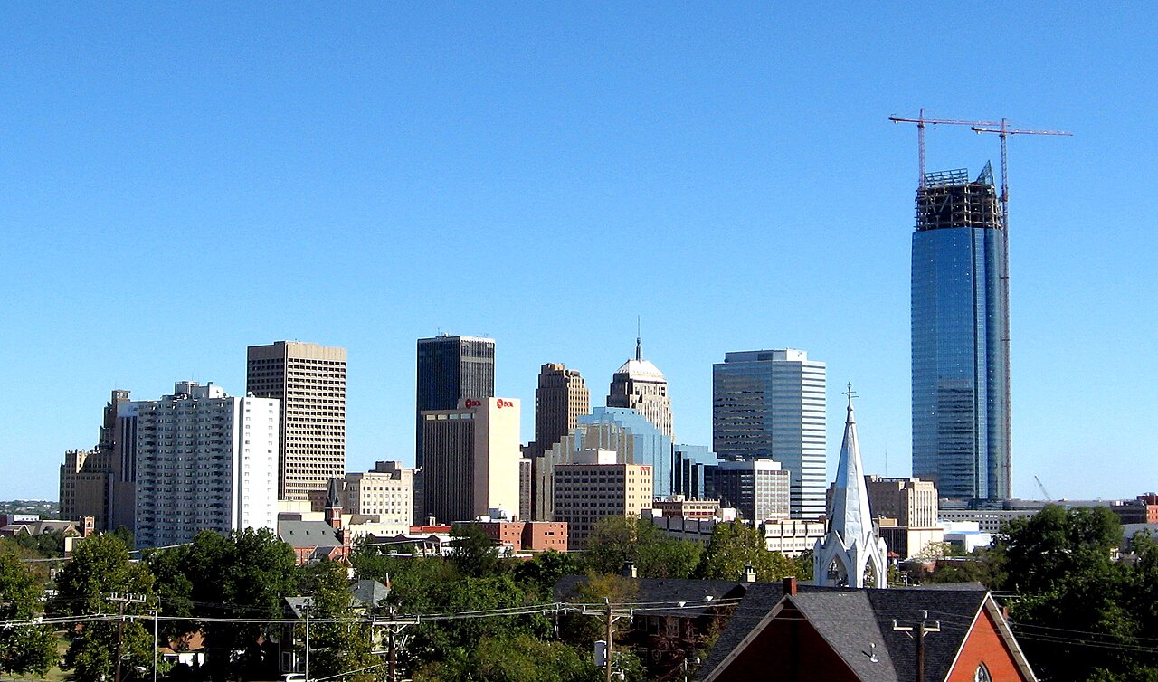 Downtown Oklahoma City skyline in bright daylight