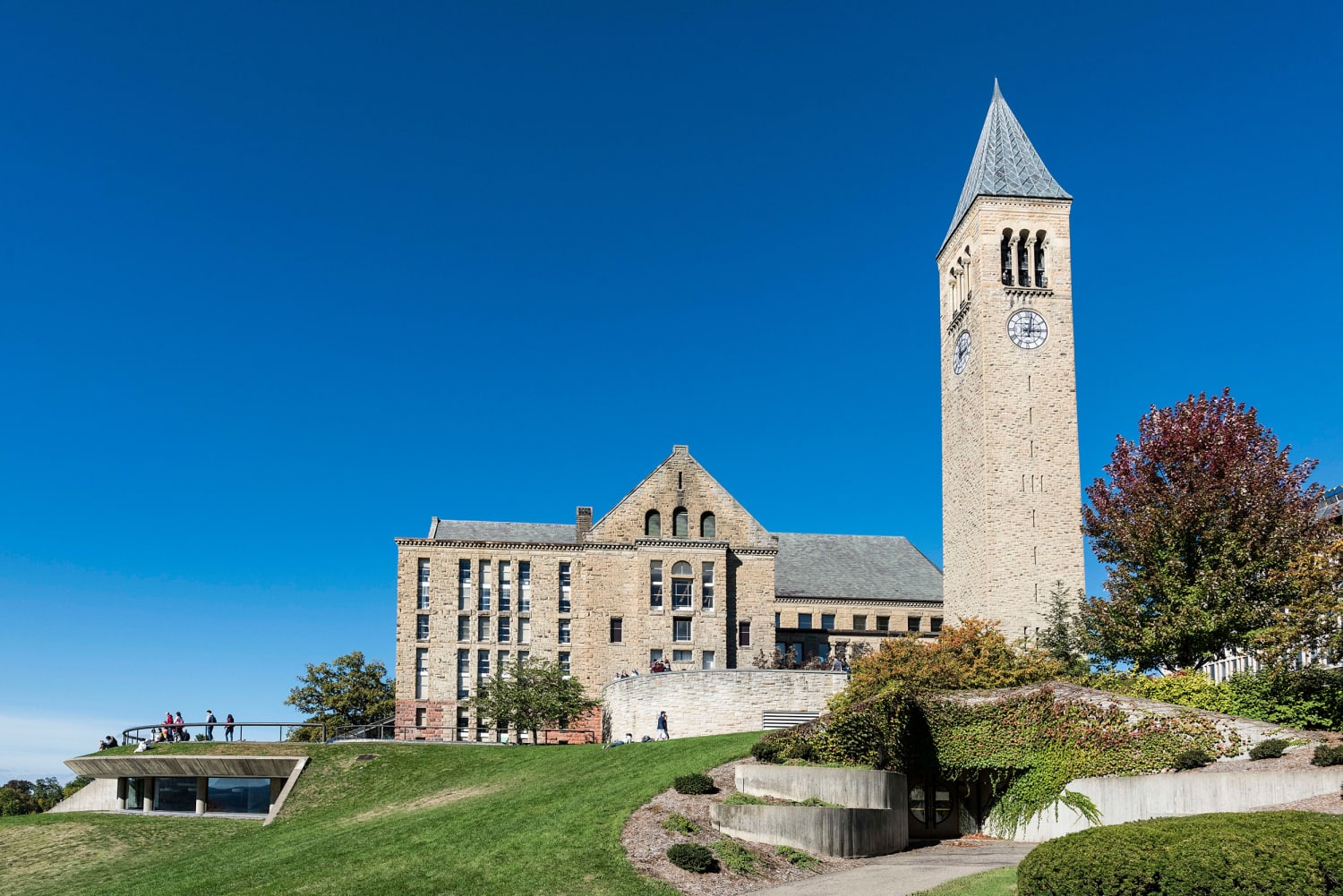 Cornell's Ithaca campus on a bright day