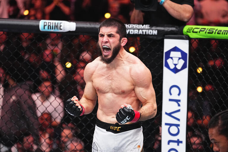Islam Makhachev after winning the UFC welterweight championship.