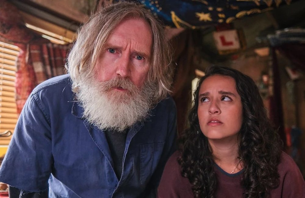 Pearce Quigley as Michael Sleep and Lauren Patel as Kacey in Small Prophets