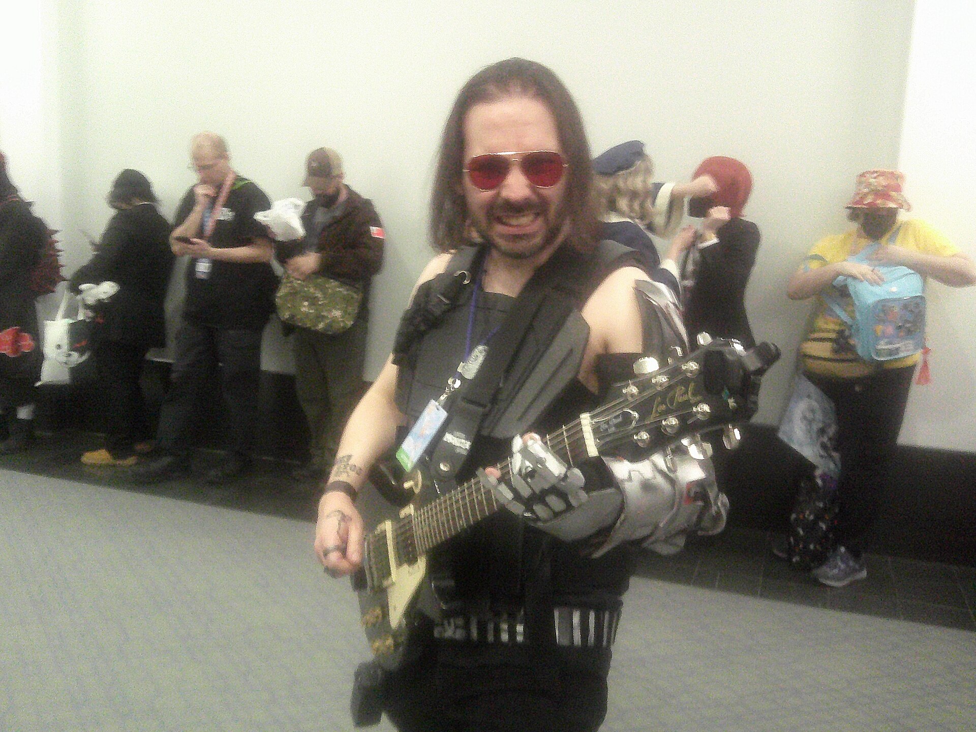 A cosplayer as Johnny Silverhand from Cyberpunk 2077 at Anime Boston 2026
