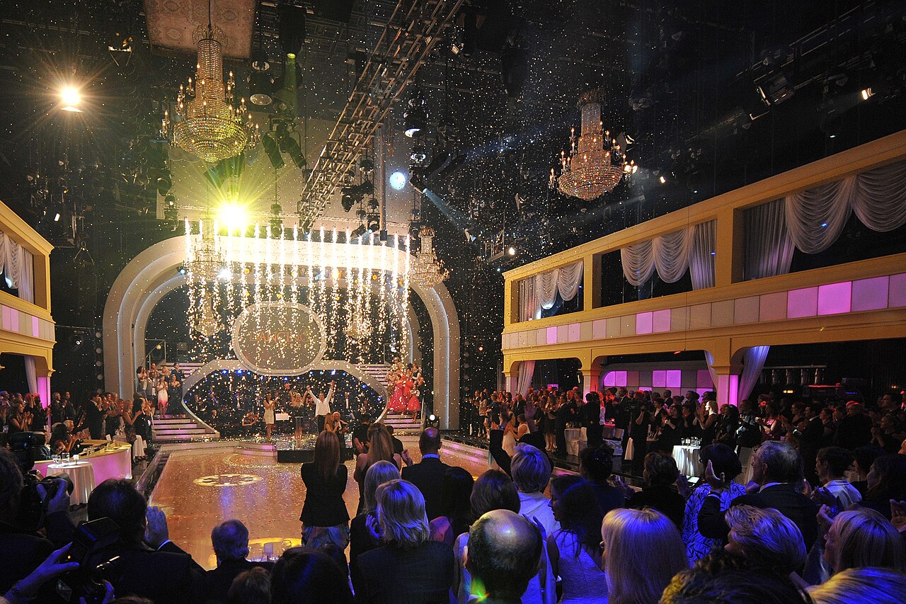 A ballroom dance performance, ahead of Dancing With the Stars Dedication Night