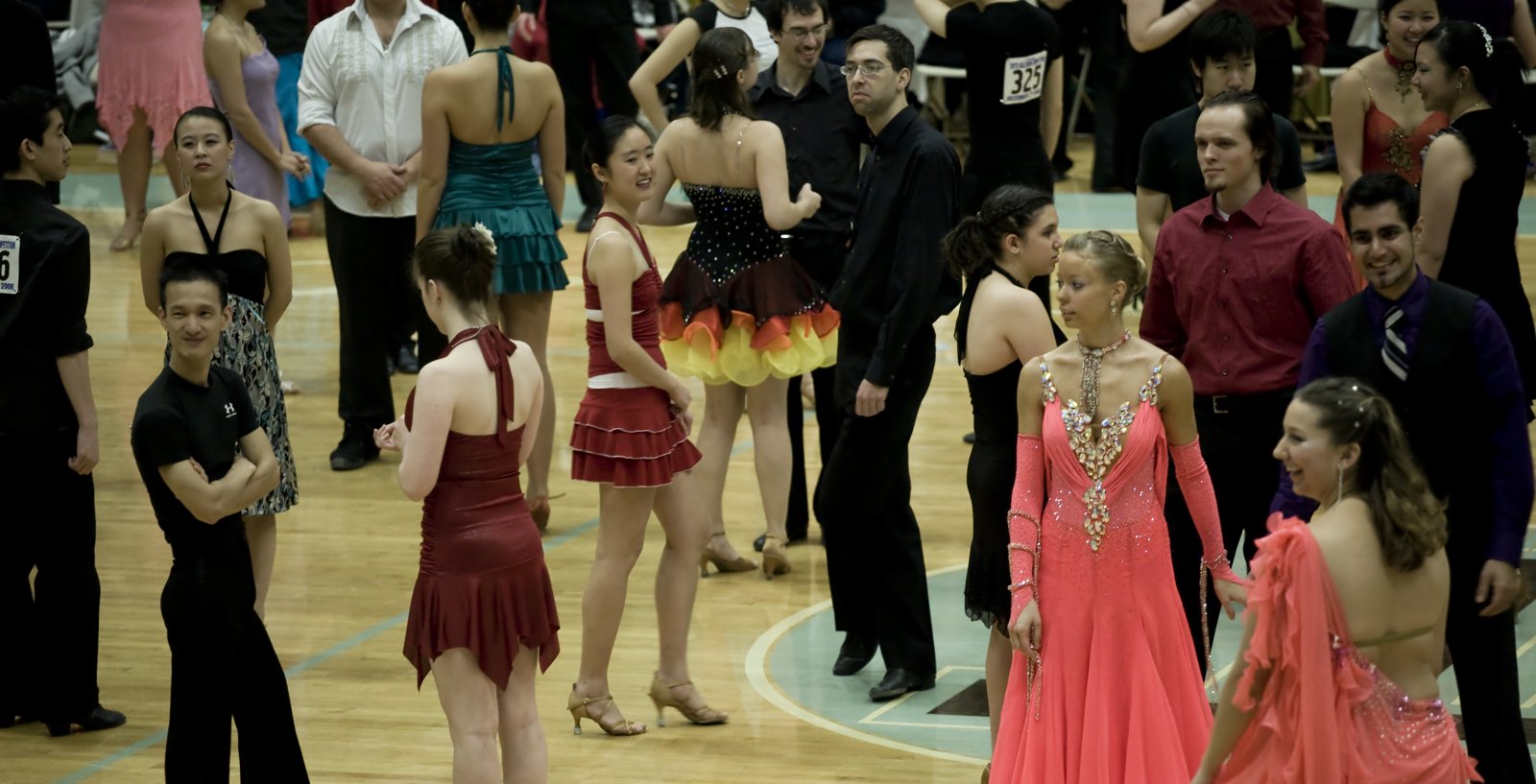 A ballroom couple mid-dance in competition (file photo)