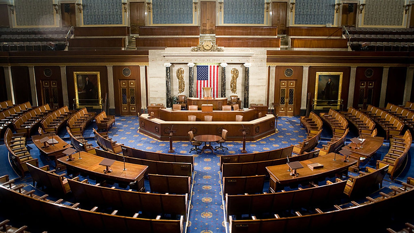 The chamber of the U.S. House of Representatives.