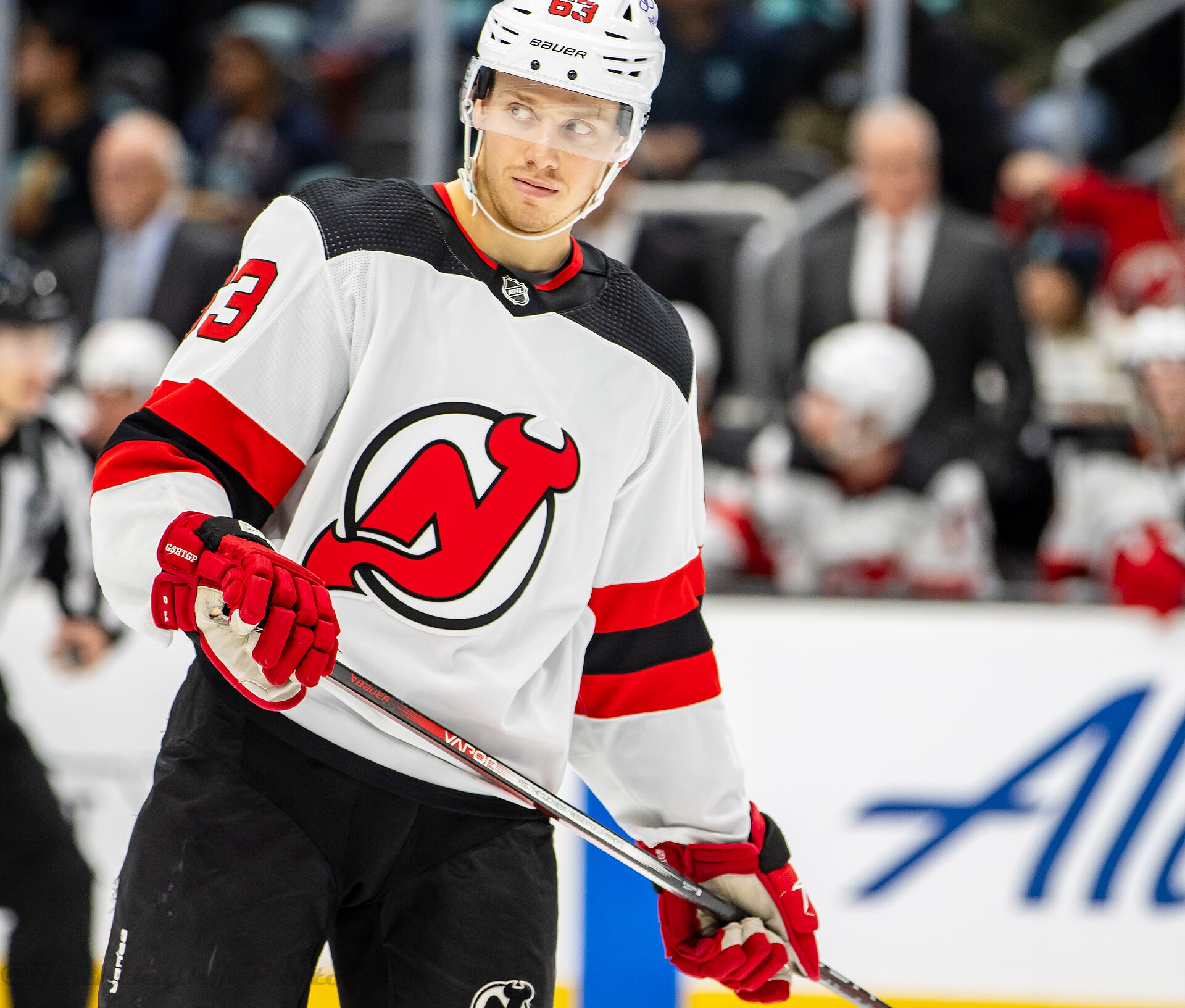 Jesper Bratt of the New Jersey Devils (file photo)