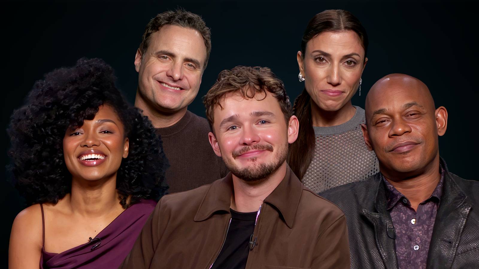 The Dexter: Resurrection season 2 cast in a press photo — Nona Parker Johnson, Dominic Fumusa, Jack Alcott, Kadia Saraf and Bokeem Woodbine