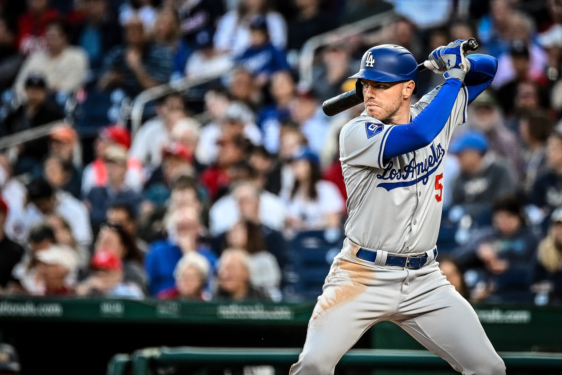 Freddie Freeman at the plate for the Dodgers.