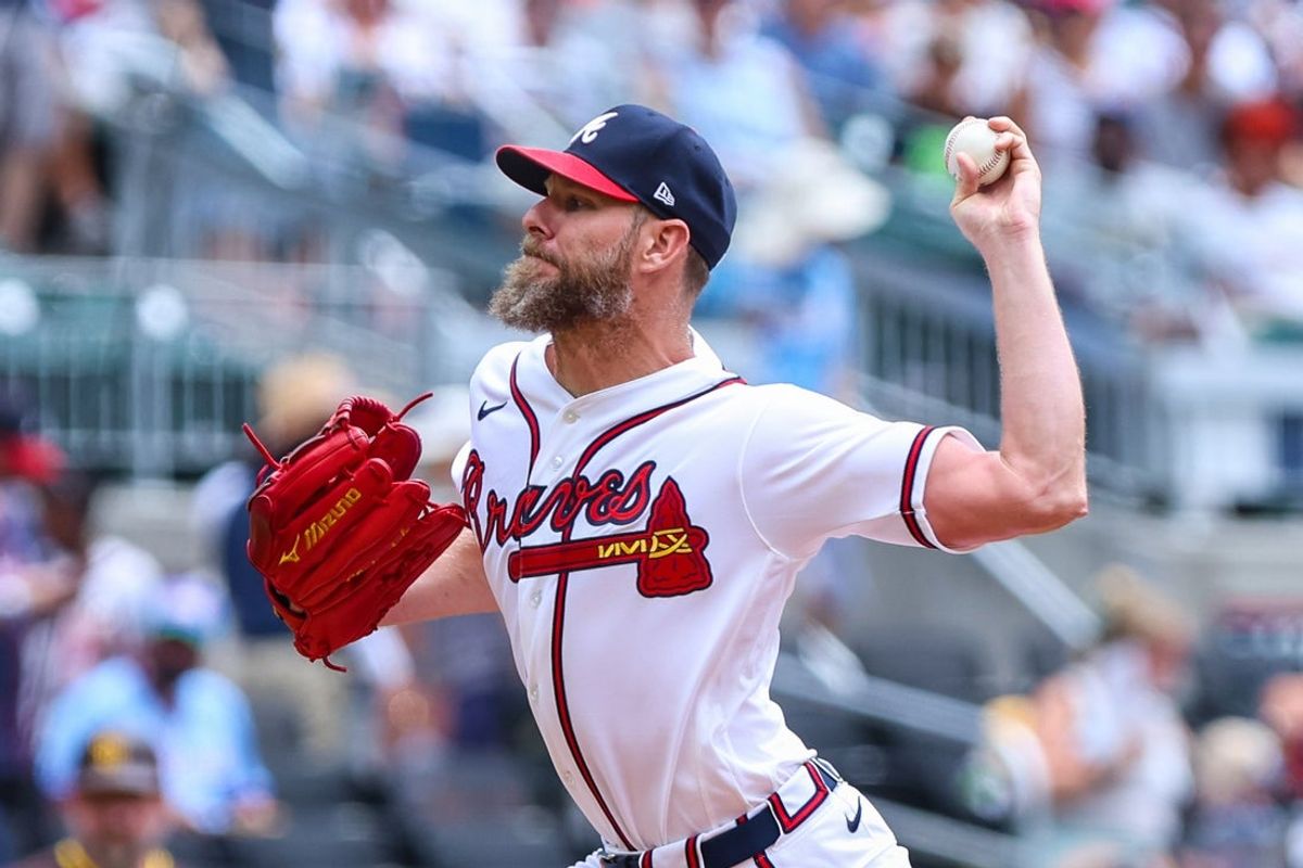 Chris Sale delivers a pitch for the Braves in Game 3