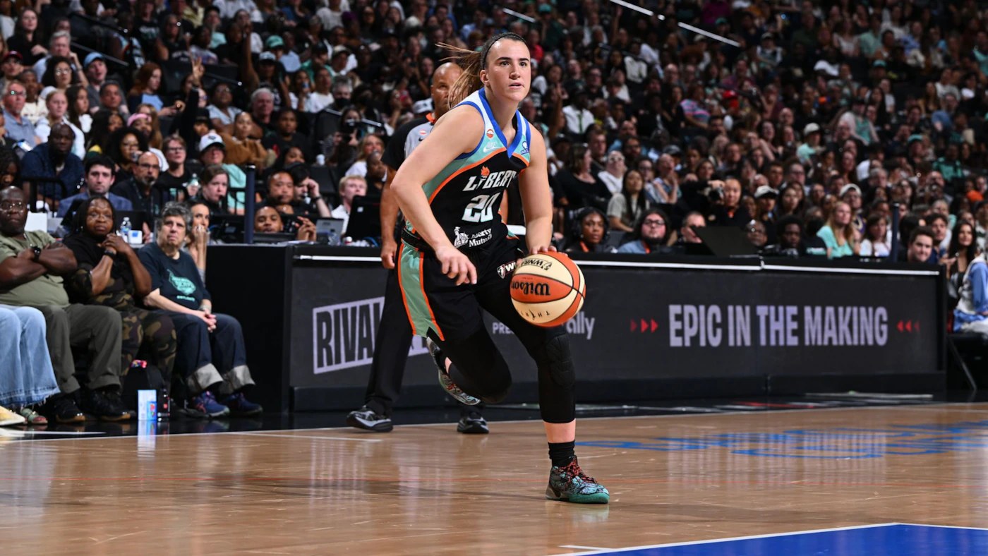 New York Liberty guard Sabrina Ionescu at Barclays Center in Brooklyn ahead of the must-win Game 3 against the Atlanta Dream.