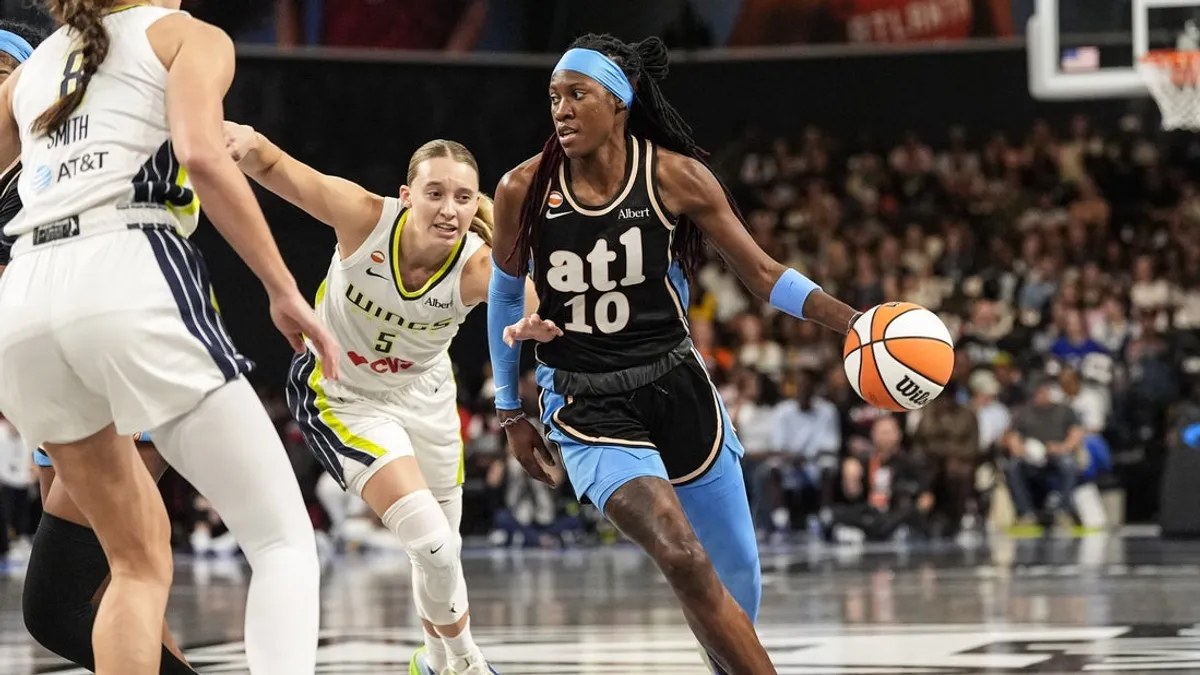 Atlanta Dream guard Rhyne Howard, whose fourth foul before halftime in Game 2 forced the Dream to manage their stars’ minutes against the Liberty.