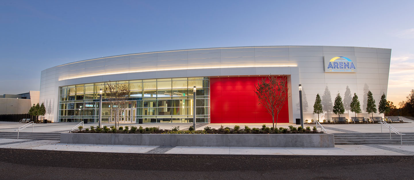 The main court at Gateway Center Arena in College Park.