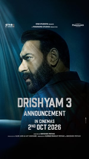 Official poster for Drishyam 3: The Conclusion, starring Ajay Devgn