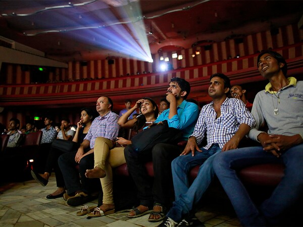 Audience in an Indian cinema